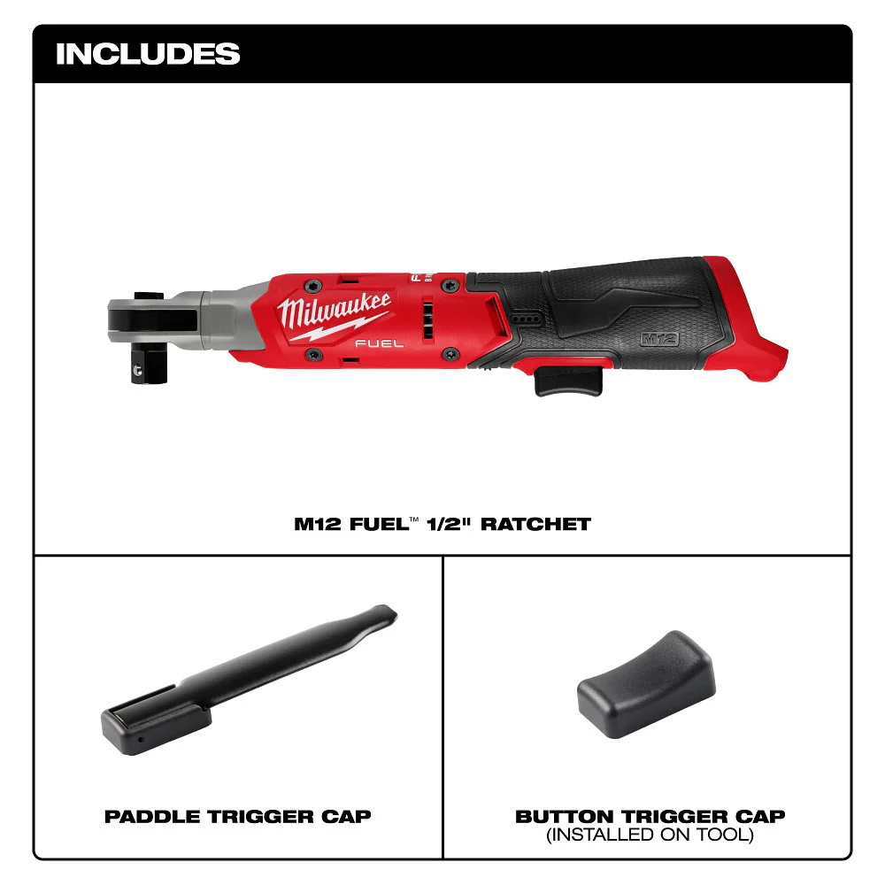 Milwaukee 3054-20 M12 FUEL 12V 1/2 Cordless Li-Ion Ratchet - Bare Tool