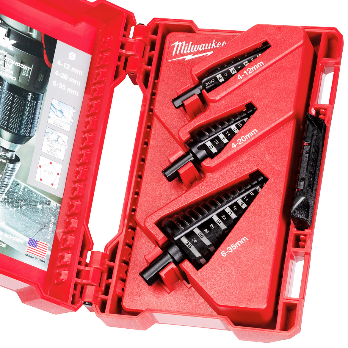 Milwaukee 48-89-9399 3 Piece Metric Step Drill Bit set