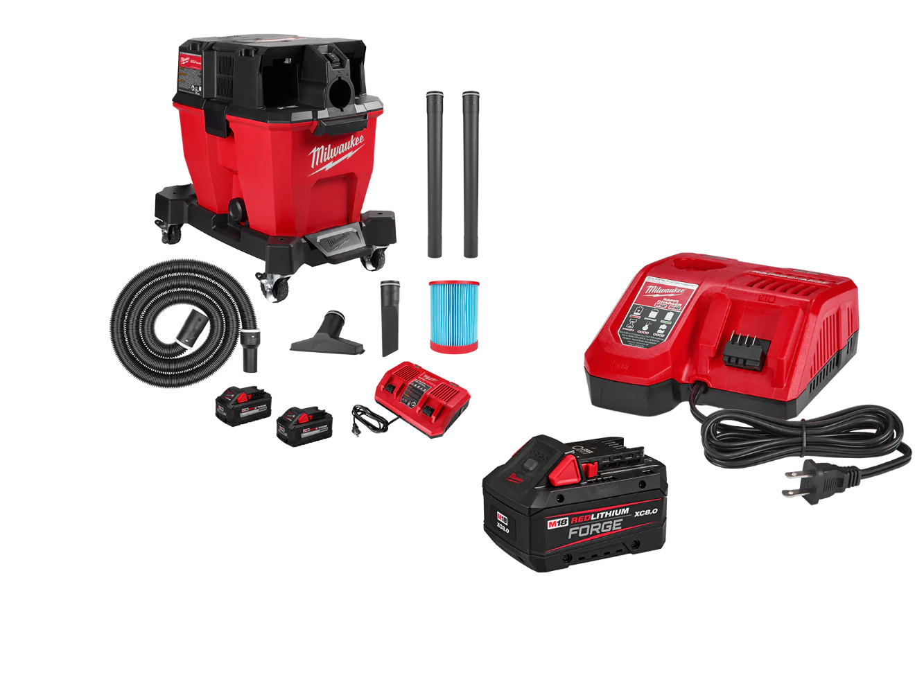 Milwaukee 0920-22HDB M18 FUEL 18V 9 Gallon Vacuum w/ HEPA Filter and Dust Bags