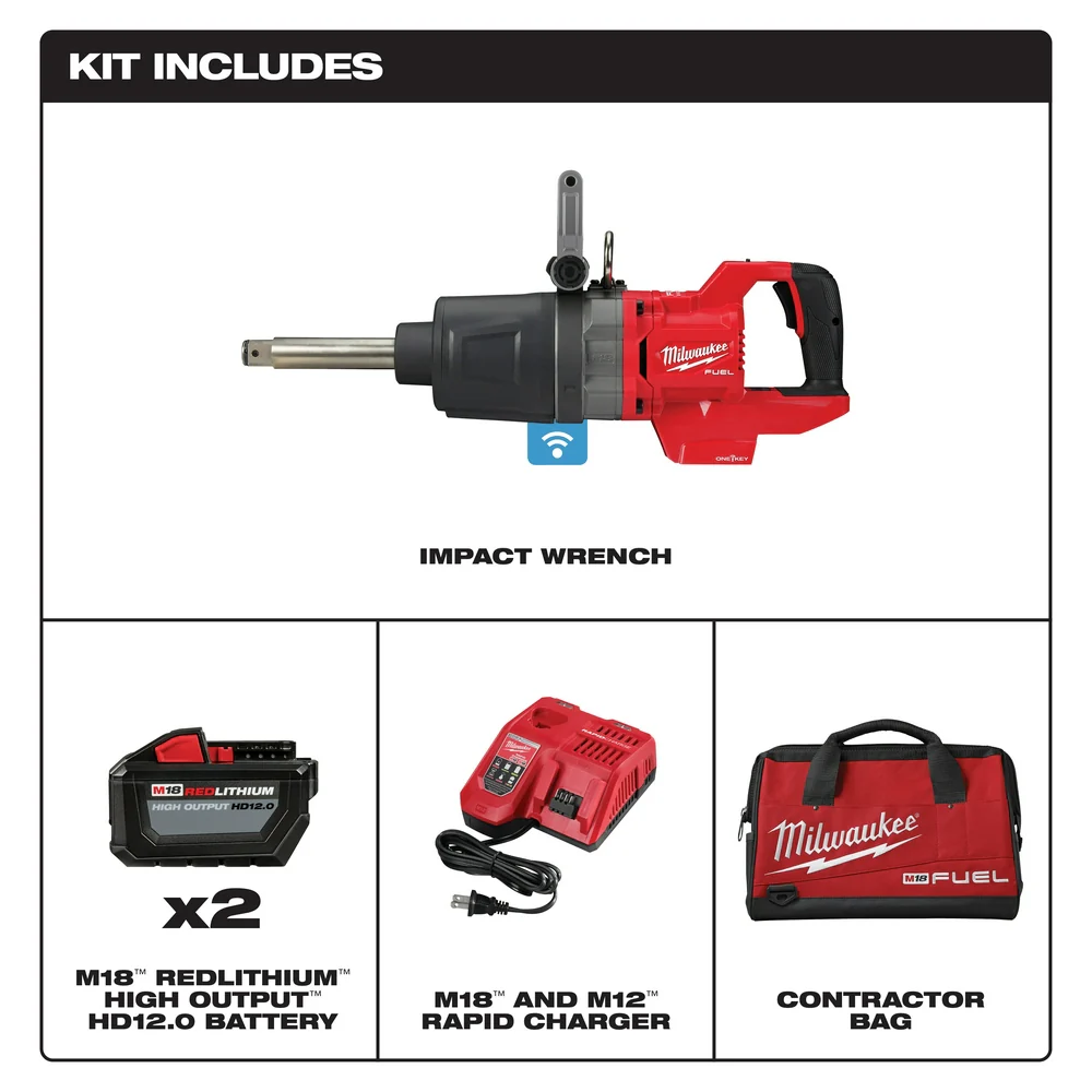 Milwaukee 2869-22HD M18 FUEL 18V 1 D-Handle Anvil High Torque Impact Wrench Kit