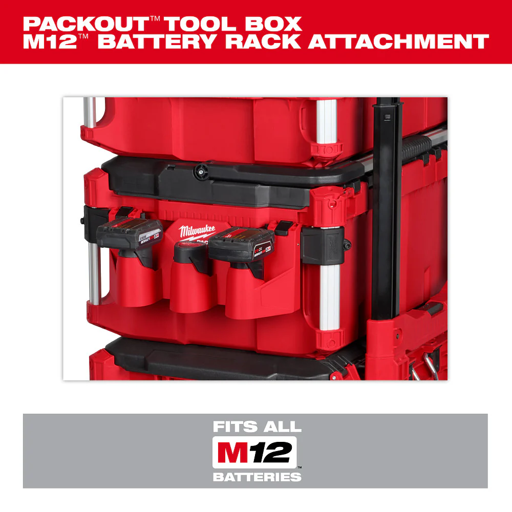 Milwaukee 48-22-8604 PACKOUT Tool Box M12 Battery Rack Attachment