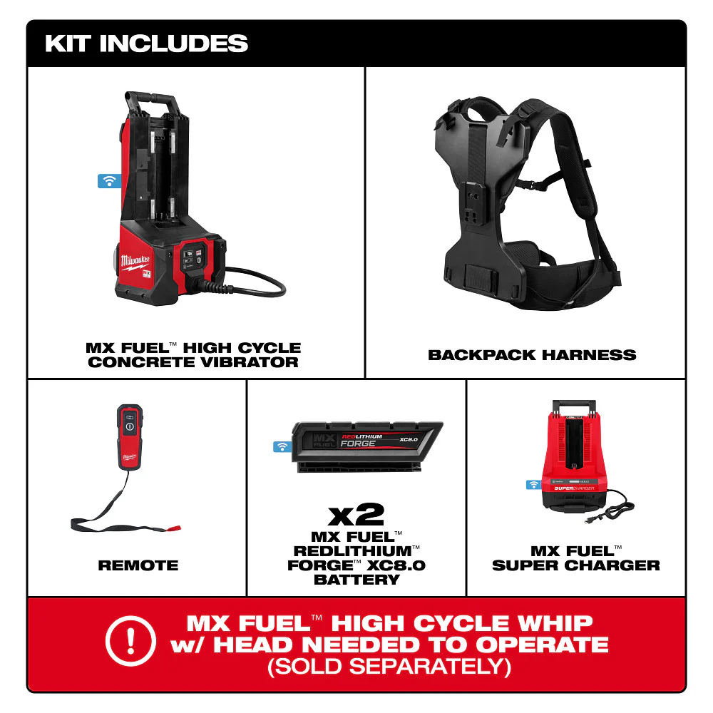 Milwaukee MXF372-2XC MX FUEL High Cycle Concrete Vibrator Kit