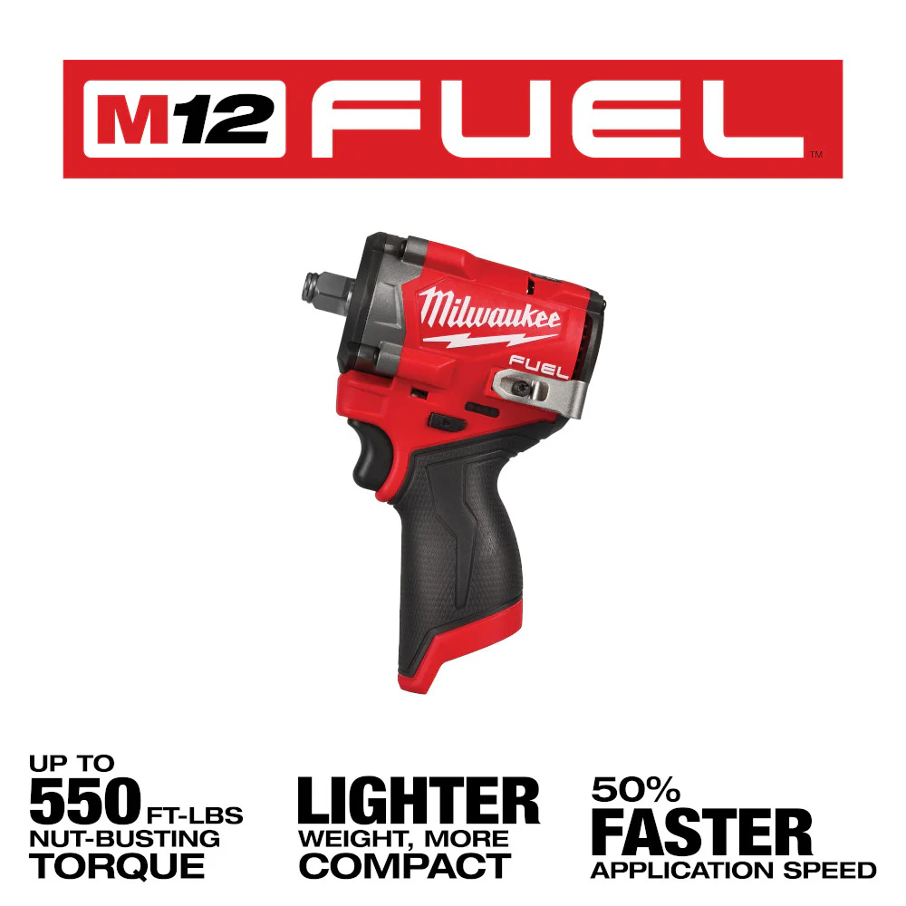 Milwaukee 2563-20 M12 FUEL 12V 1/2 Stubby Impact Wrench - Bare Tool