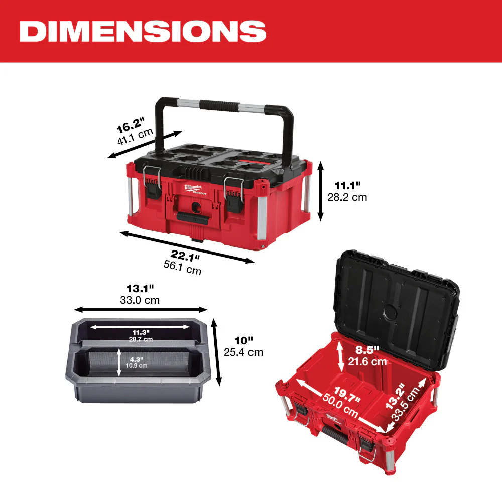 Milwaukee 48-22-8425 100-Pound Capacity Polymer Packout Large Tool Box