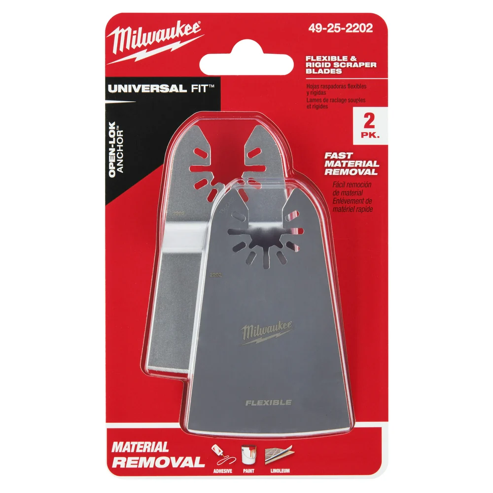 Milwaukee 49-25-2202 OPEN-LOK 2 Rigid 2 Flexible Scraper Variety Pack - 2 PC