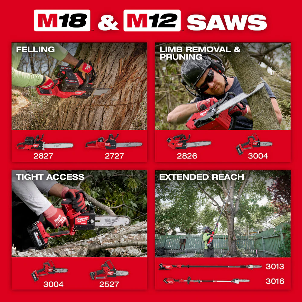 Milwaukee 2827-22 M18 FUEL 18V 20 Dual Battery Chainsaw Kit