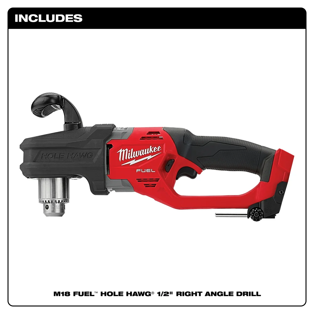 Milwaukee 2807-20 M18 FUEL 18V 12 HOLE HAWG Right Angle Drill -Bare Tool