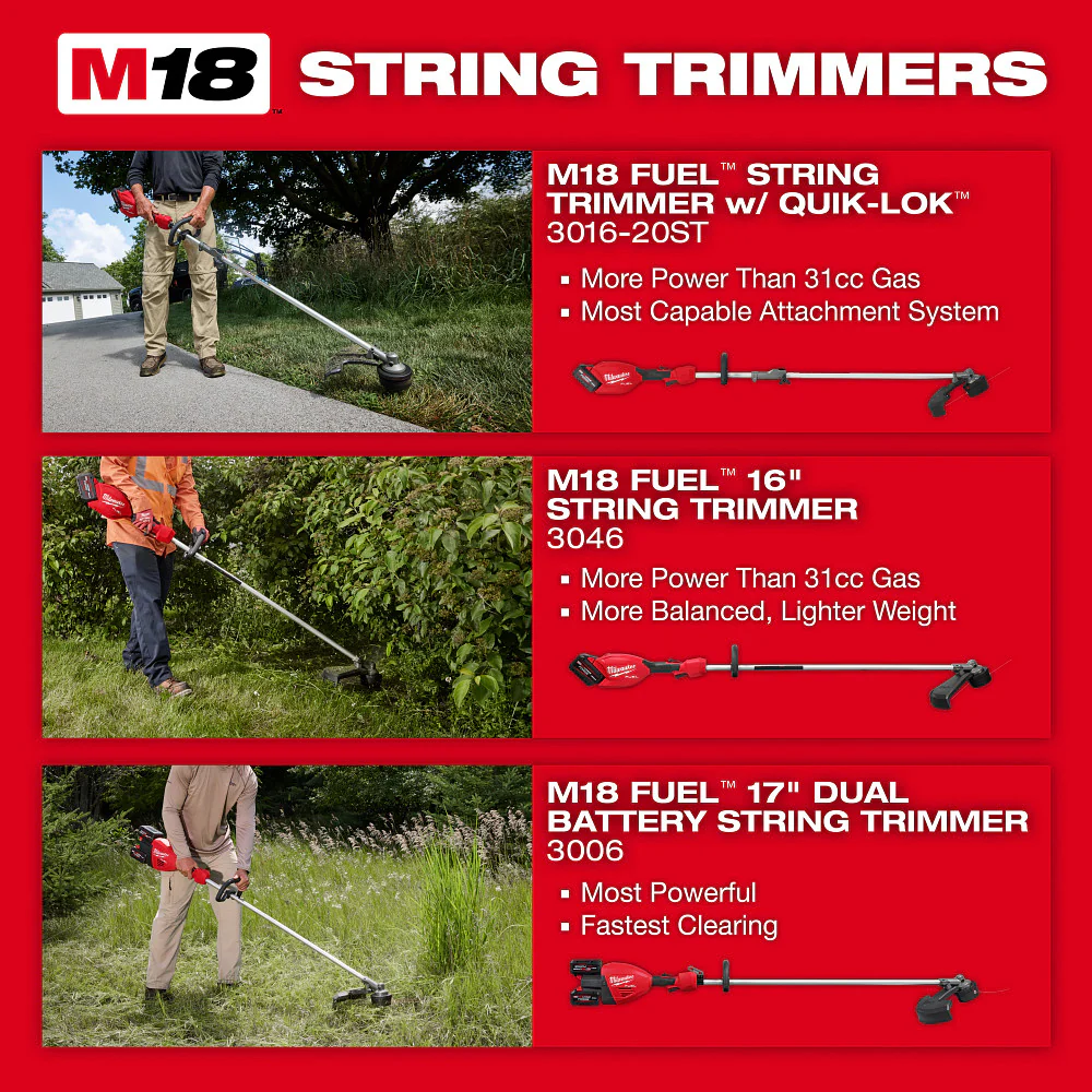 Milwaukee 3016-21ST M18 FUEL 18V String Trimmer w/ QUIK-LOK Kit