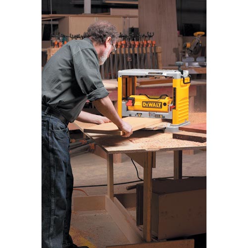 DeWALT DW734 12-1/2 Thickness Three Knife Head Wood Planer Tool - 15 Amp