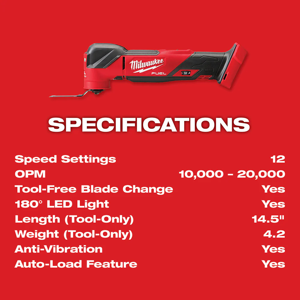 Milwaukee 2836-80 M18 FUEL 18V Oscillating Multi-Tool - Recon - Bare Tool