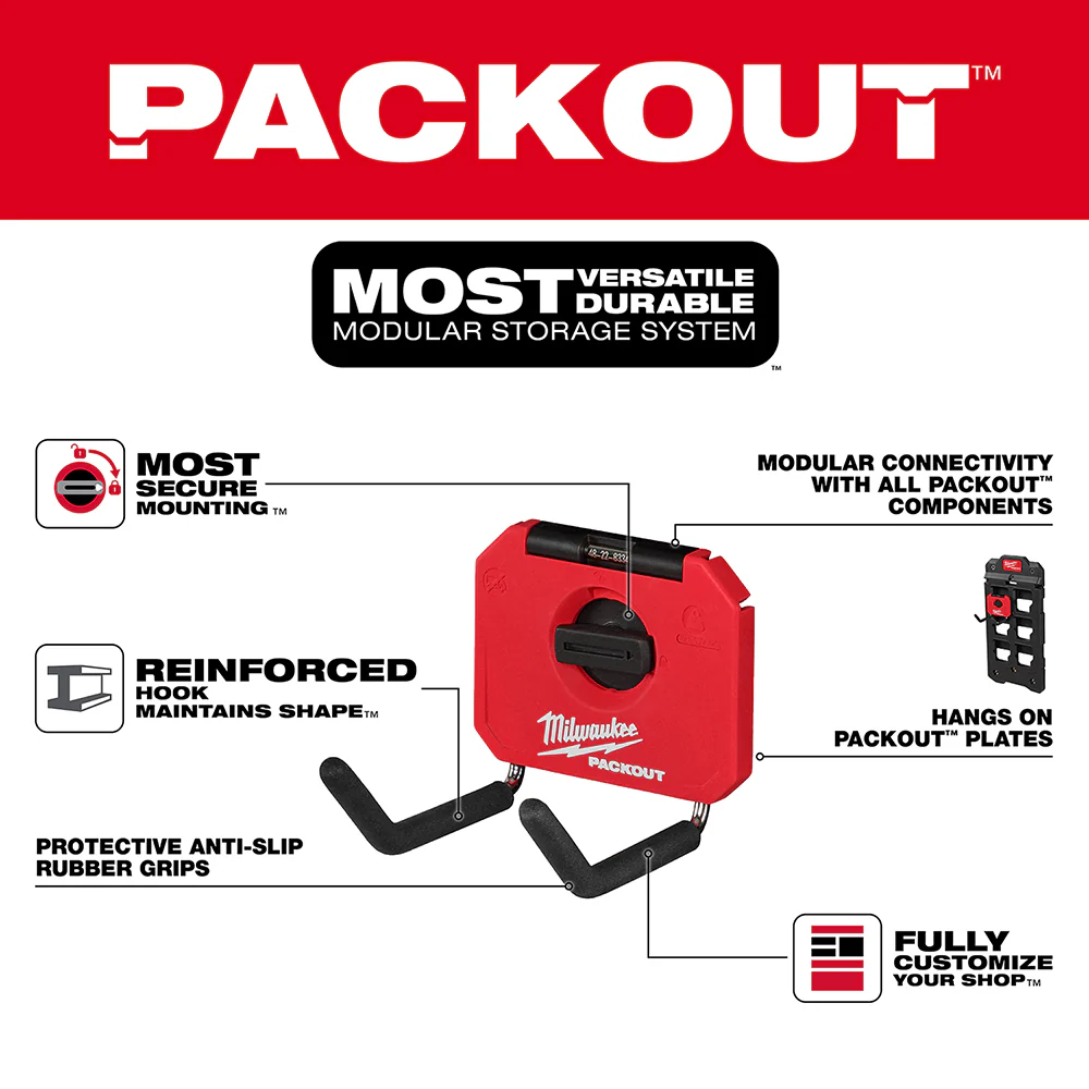 Milwaukee 48-22-8334 4 PACKOUT Reinforced Straight Hook