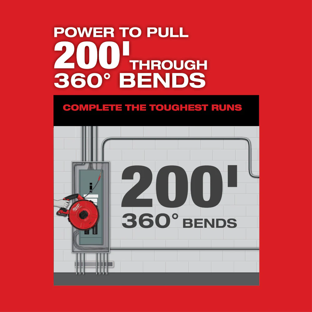 Milwaukee 2873-20S240 M18 FUEL 18V Angler Pulling Fish Tape w/ 240' x 1/8 Steel