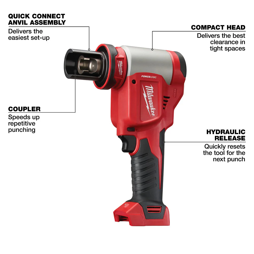 Milwaukee 2676-02 M18 FORCE LOGIC 18V 10 Ton Knockout Tool 1/2-2