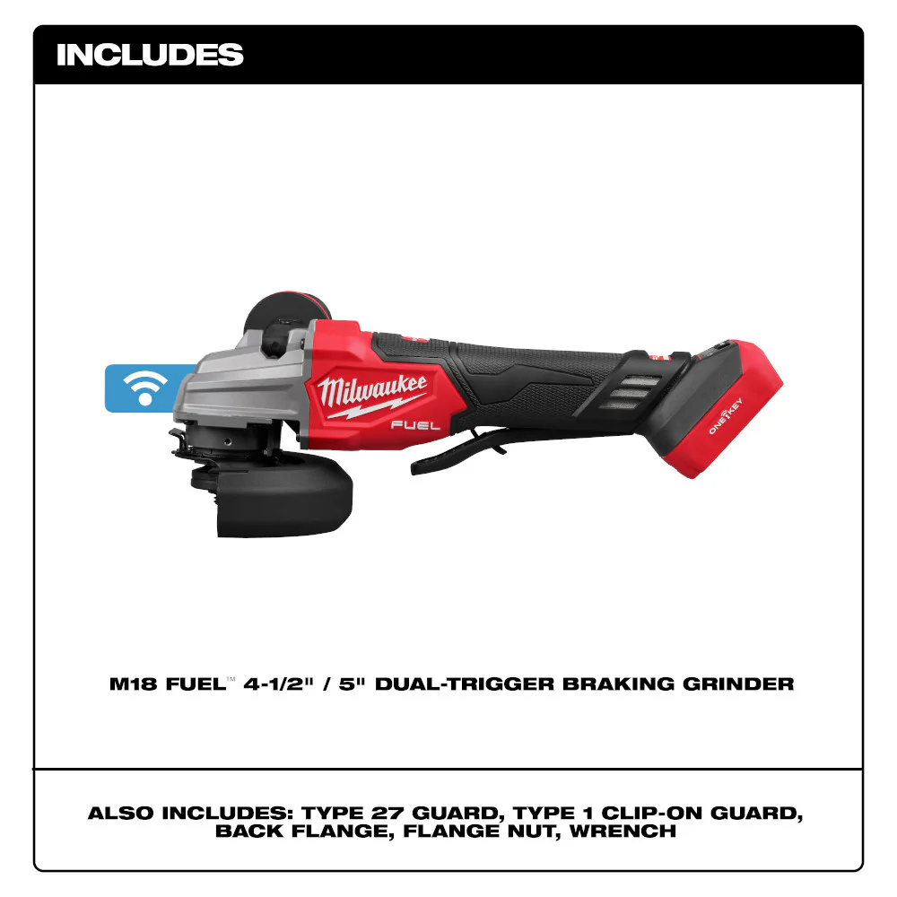 Milwaukee 2986-20 M18 FUEL 18V 4-1/2 / 5 Dual-Trigger Braking Grinder