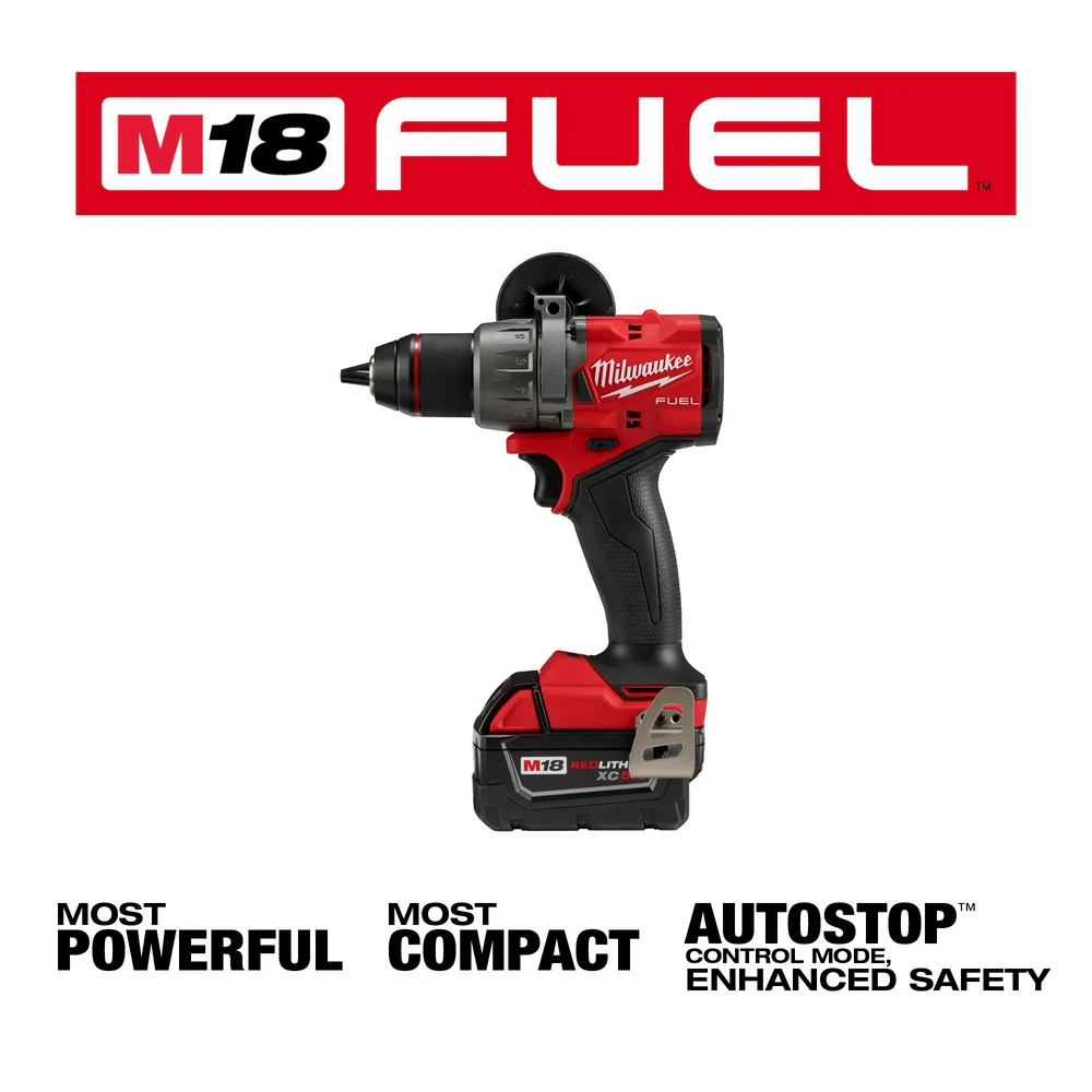 Milwaukee 2904-22 M18 FUEL 18V 1/2 Cordless Li-Ion Hammer Drill/Driver Kit