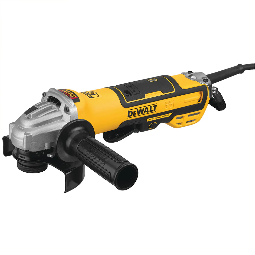 DeWALT DWE43214N 1800W 5 Brushless Paddle Switch Small Angle Grinder Kick Break
