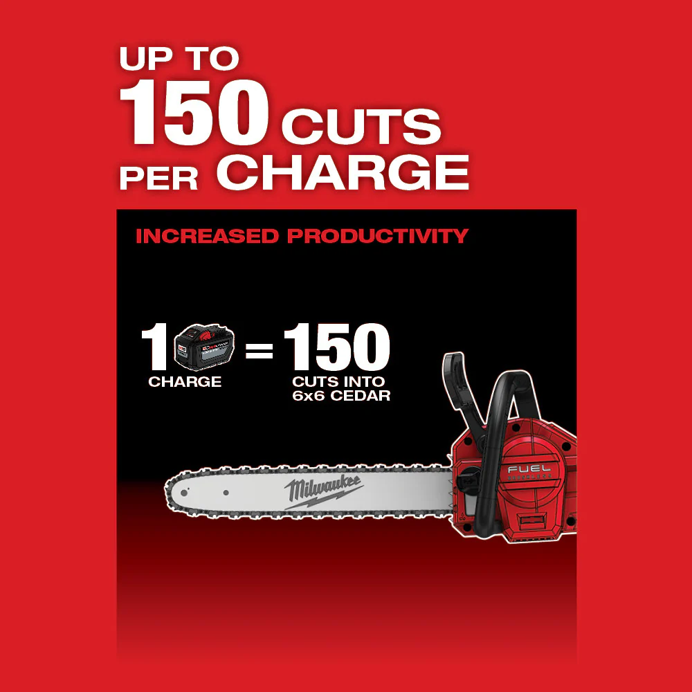 Milwaukee 2727-21HDCH M18 FUEL 18V 16 Cordless Chainsaw w/Extra Replacement Chain