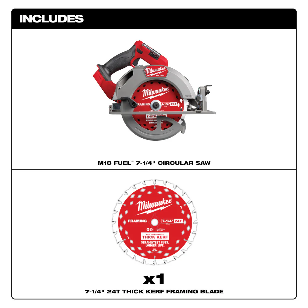Milwaukee 2834-20 M18 FUEL 18V 7-1/4 Cordless Circular Saw - Bare Tool