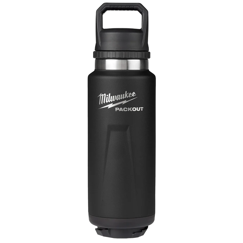 Milwaukee 48-22-8397B PACKOUT 36oz Black Insulated Bottle with Chug Lid