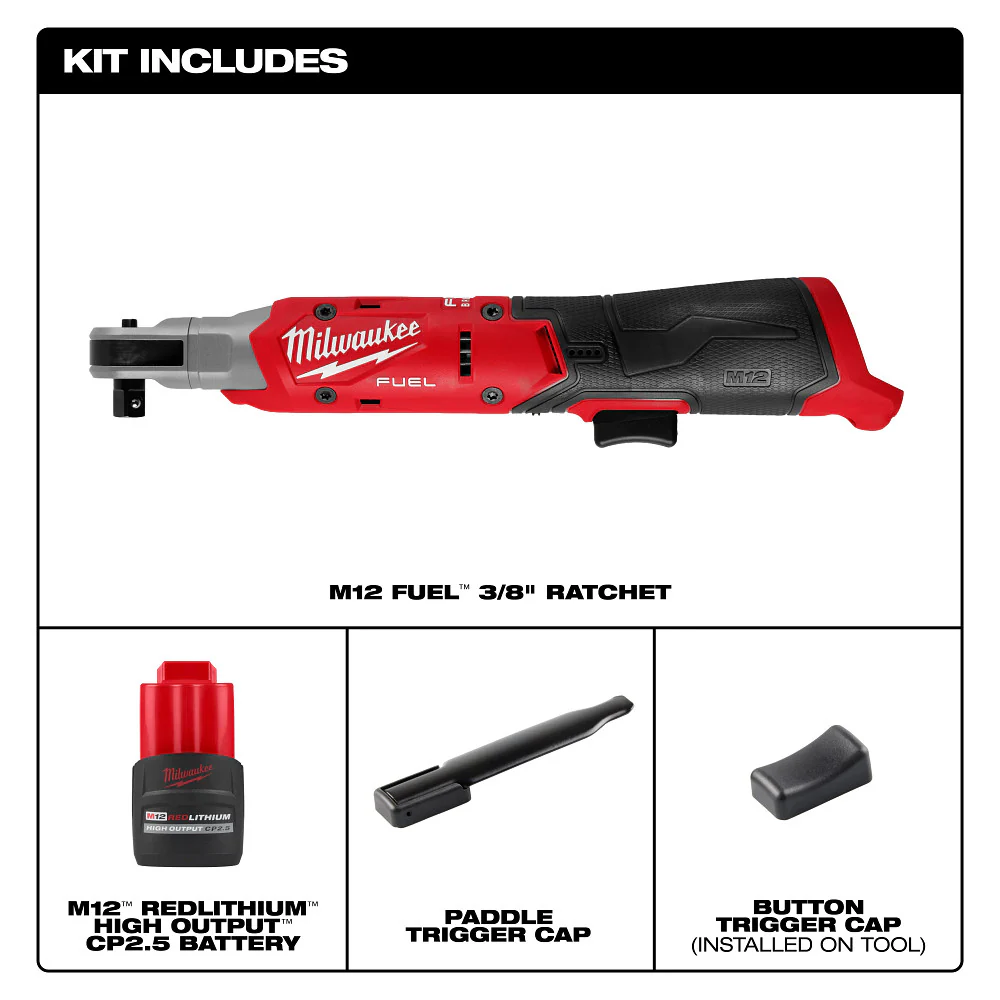 Milwaukee 3053-21 M12 FUEL 12V 3/8 Cordless Li-Ion Ratchet Kit