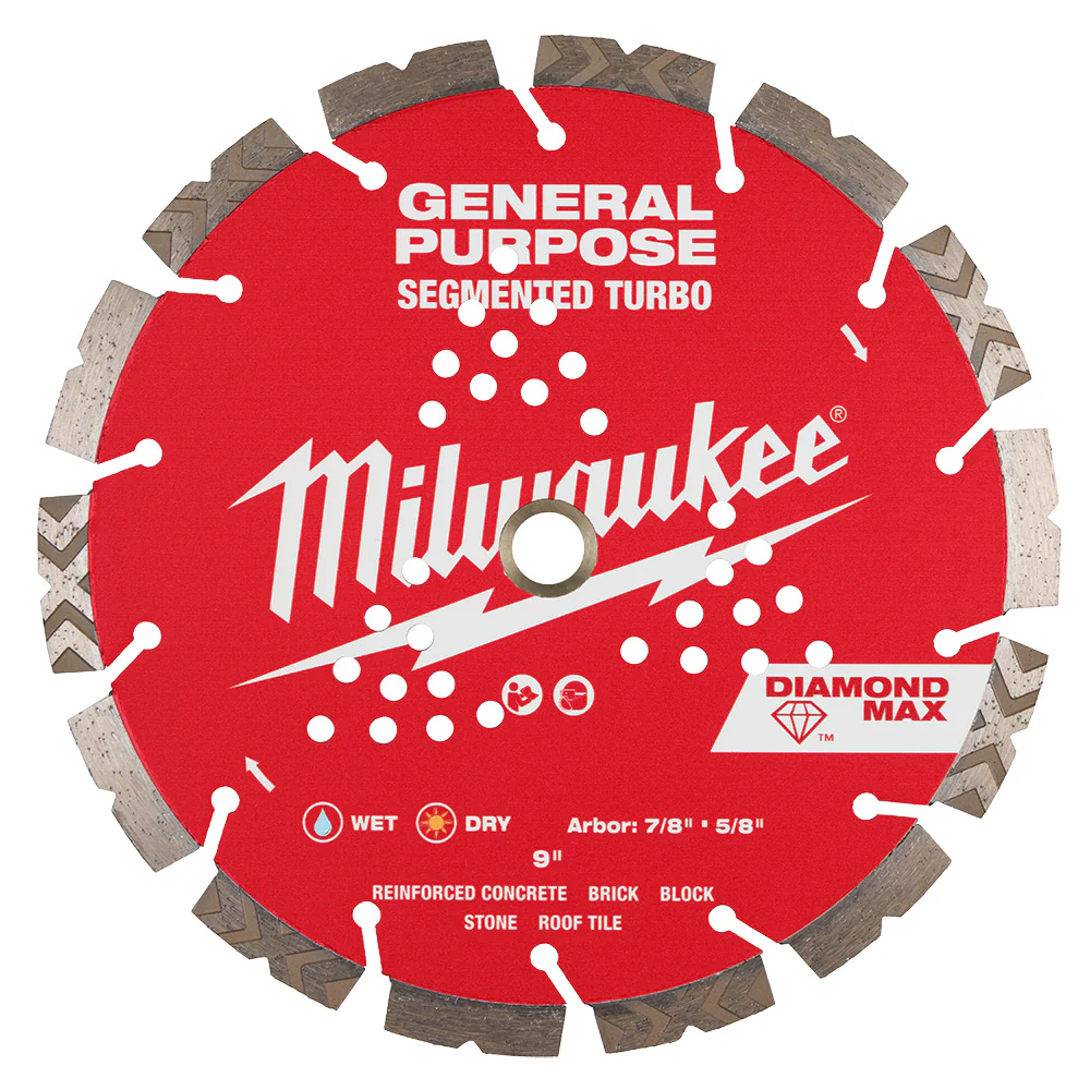Milwaukee 49-93-9009 9 DIAMOND MAX Segmented Turbo General Purpose�Diamond Blade