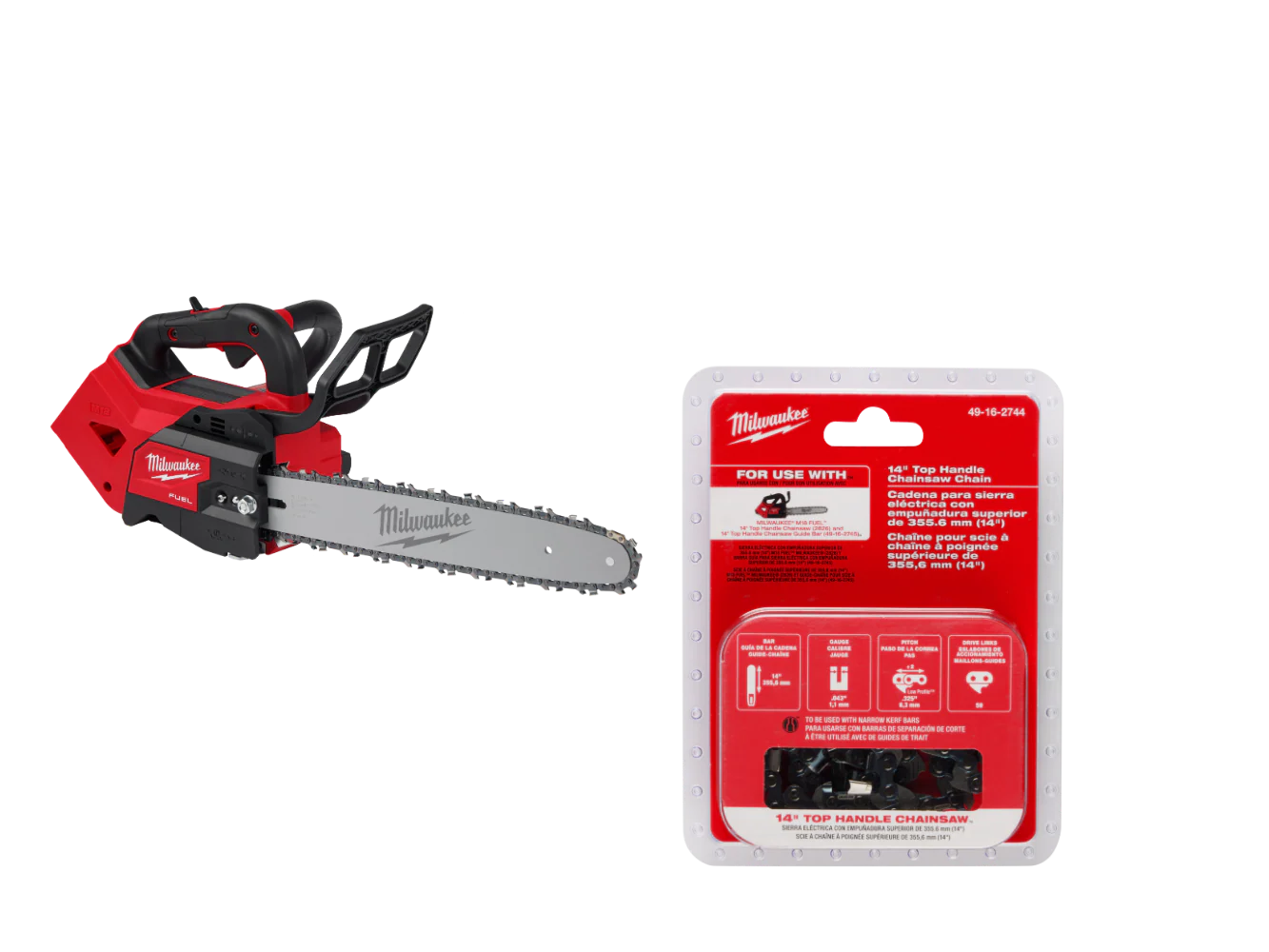 Milwaukee 2826-20TCH M18 FUEL 18V 14 Top Handle Chainsaw - Bare Tool w/ Chain