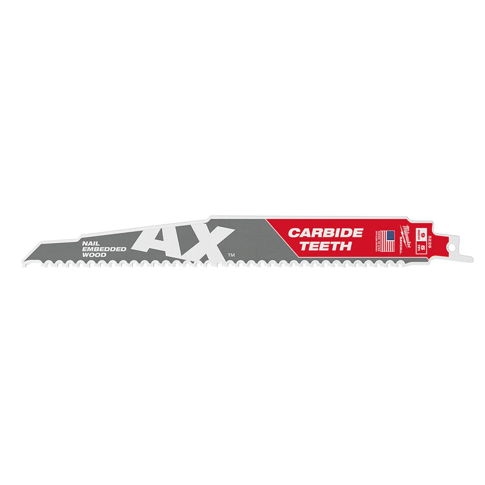 Milwaukee 48-00-5226  9 5T SAWZALL BLADE The AX w/ Carbide Teeth Wood Blades