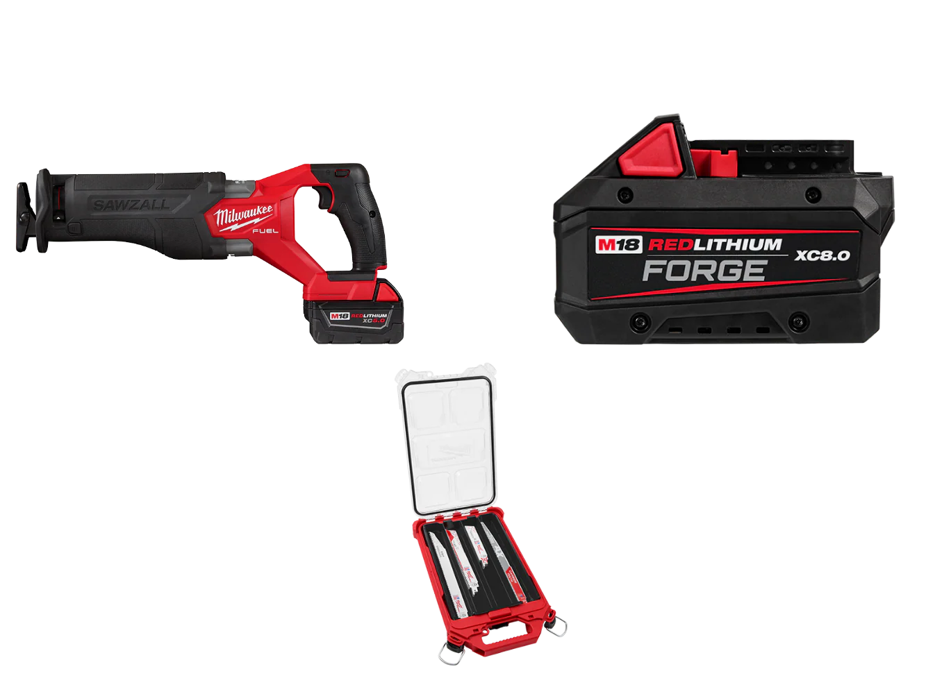 Milwaukee 2821-21x8S M18 FUEL SAWZALL Recip Saw Bundle Kit w/ 1 Battery XC5.0