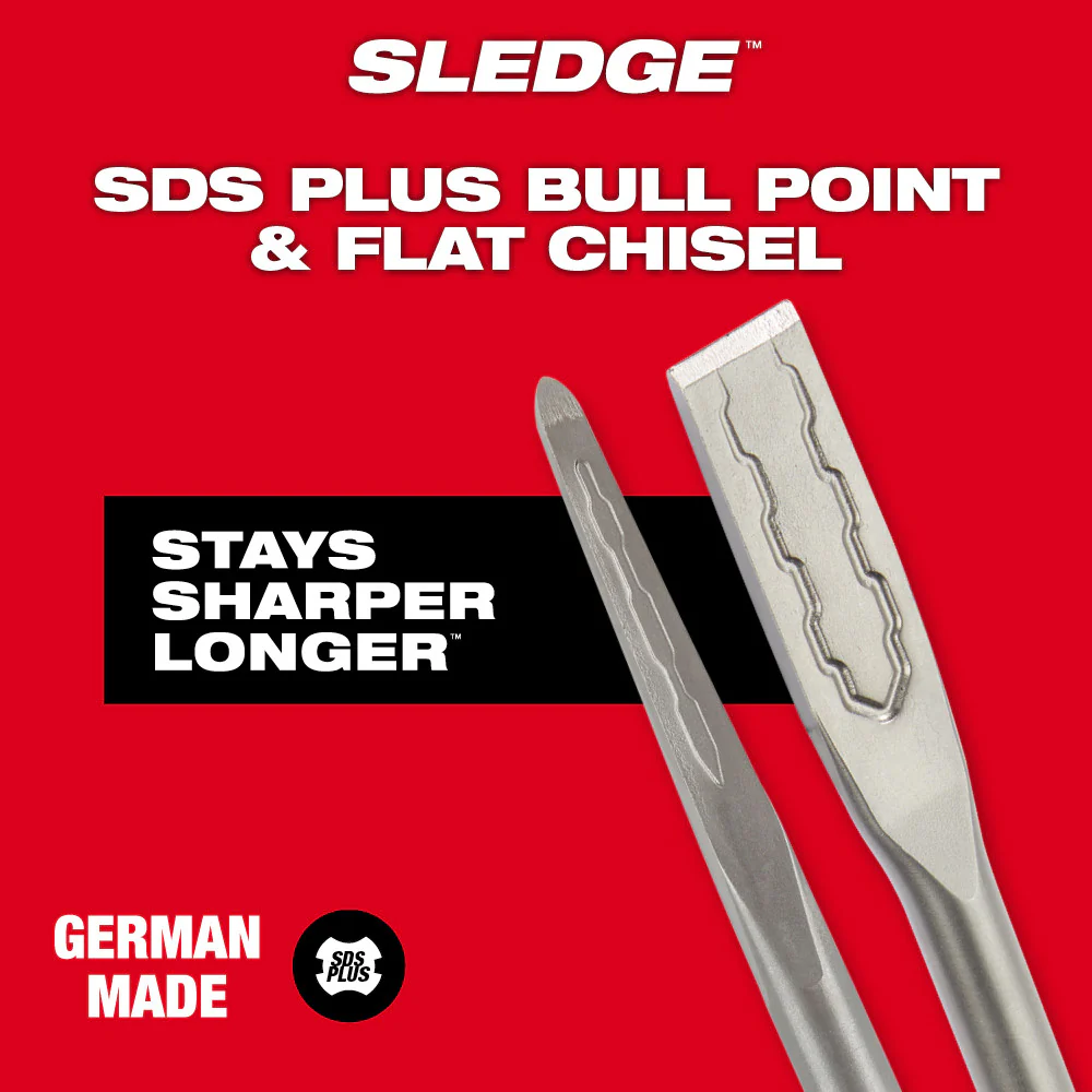 Milwaukee 48-62-6080 SDS PLUS SLGEDGE Bull Point and Flat Chisel -2 PK