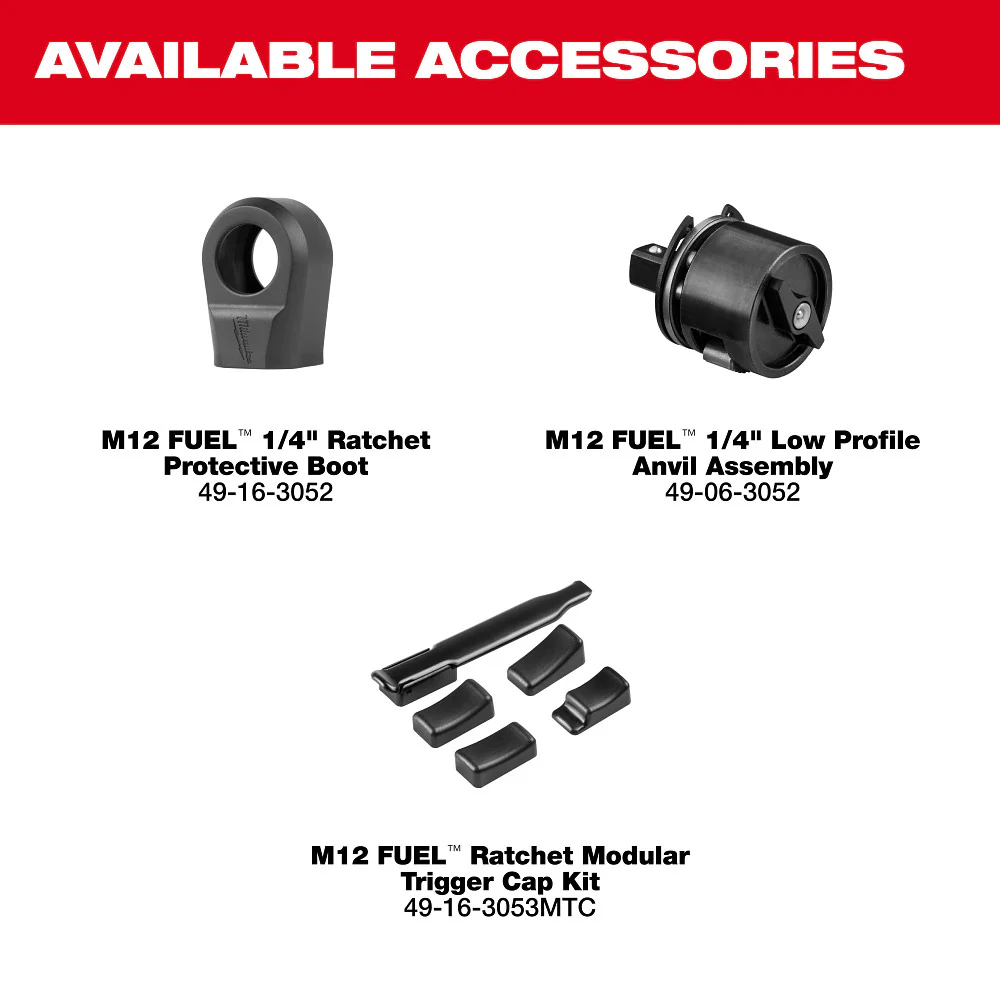 Milwaukee 3052-21 M12 FUEL 12V 1/4 Cordless Li-Ion Ratchet Kit