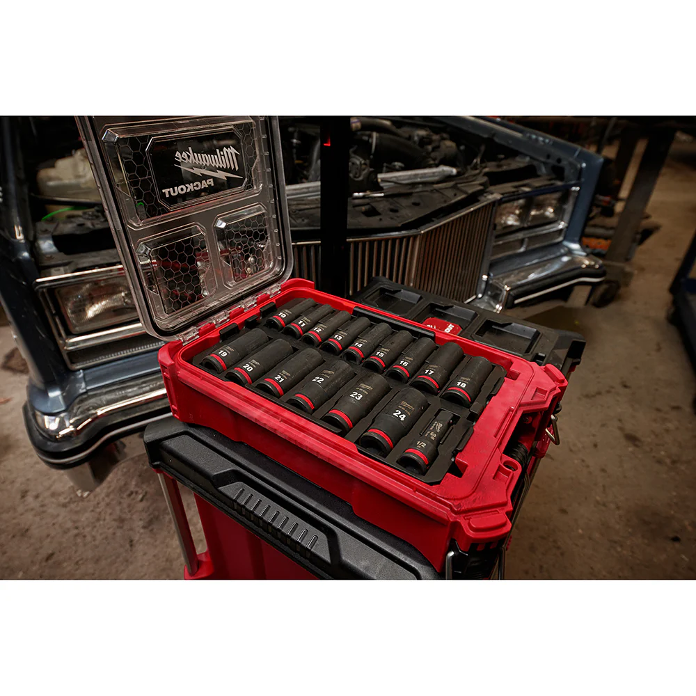 Milwaukee 49-66-6803 SHOCKWAVE 1/2 Impact Duty Socket MM PACKOUT Set - 16 PC
