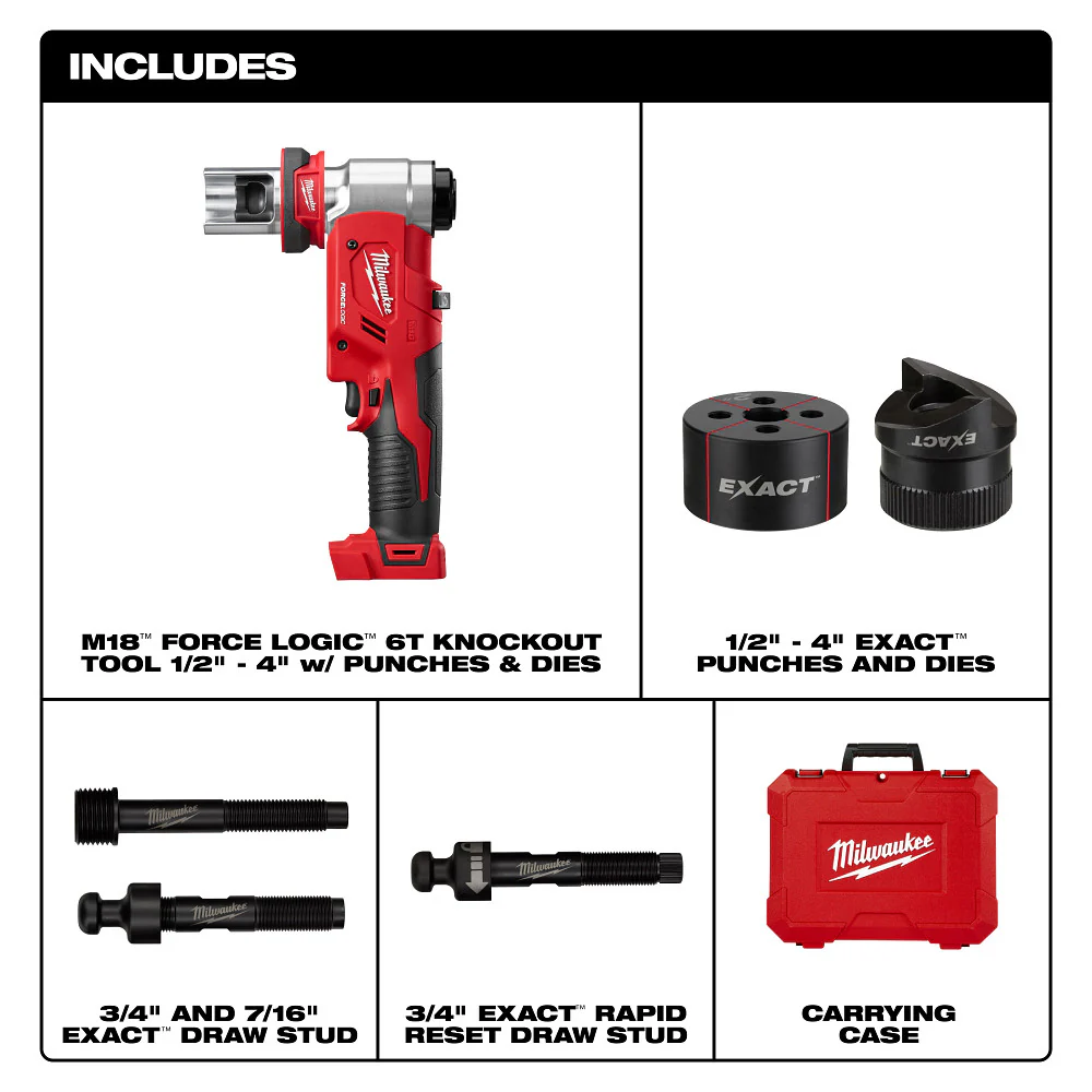 Milwaukee 2677-04 M18 FORCE LOGIC 18V 6T Knockout Tool 1/2-4