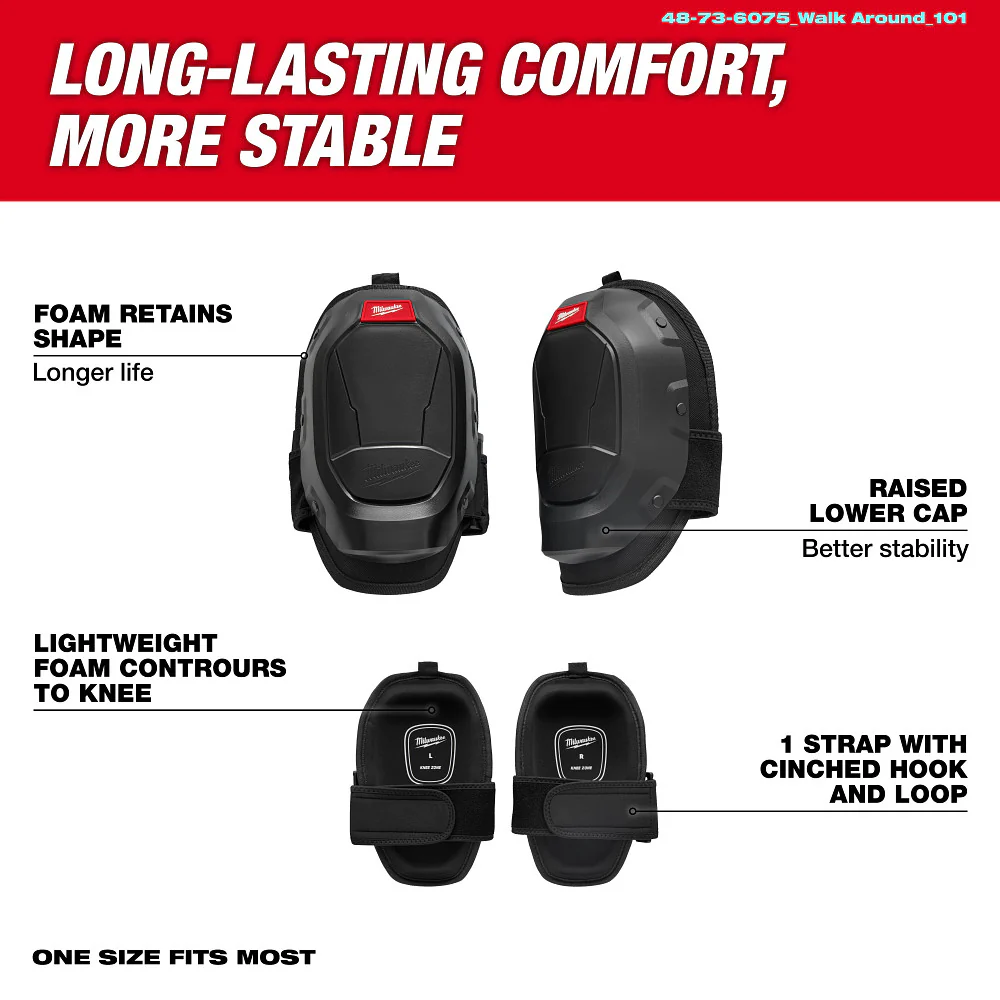 Milwaukee 48-73-6075 Comfortable Lightweight Stabilizer Knee Pad