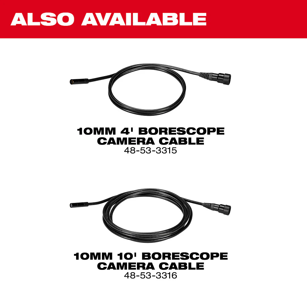 Milwaukee 48-53-3315 10mm 4' Borescope Camera Cable for M12 12V Wireless Monitor