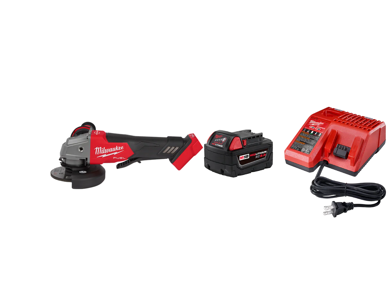 Milwaukee 2880-20x5SK M18 FUEL 4-1/2/5 Braking Grinder Paddle Switch Bundle