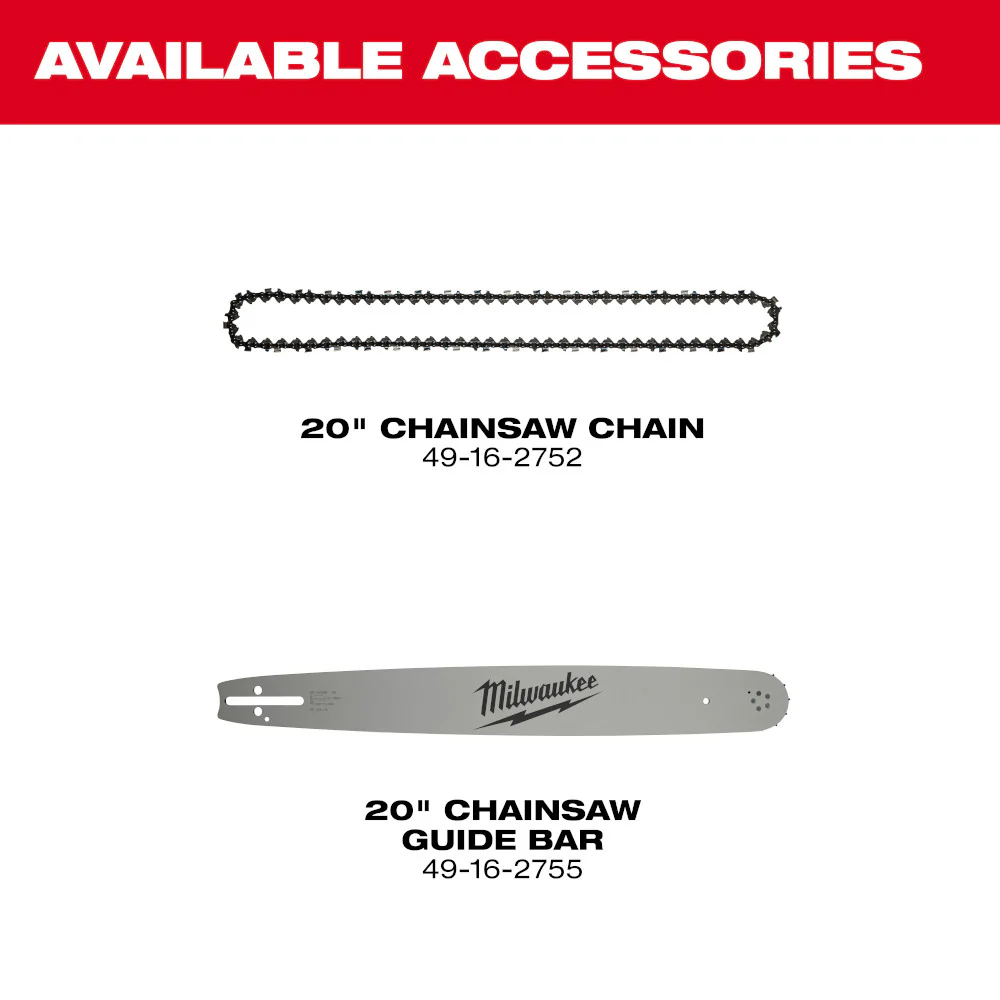 Milwaukee 2827-22 M18 FUEL 18V 20 Dual Battery Chainsaw Kit