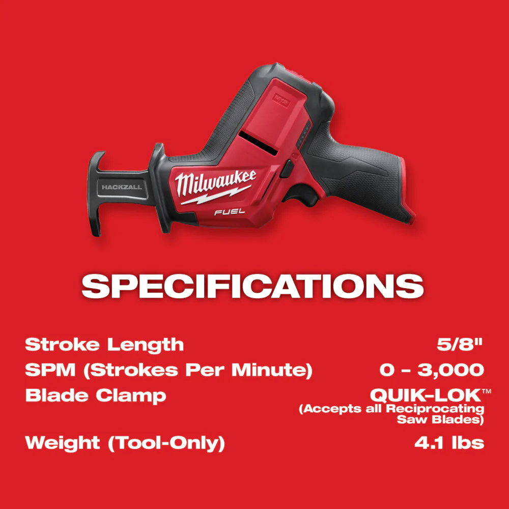 Milwaukee 2520-20x5HO M12 FUEL 12V HACKZALL Recip Saw w/ 5AH Battery