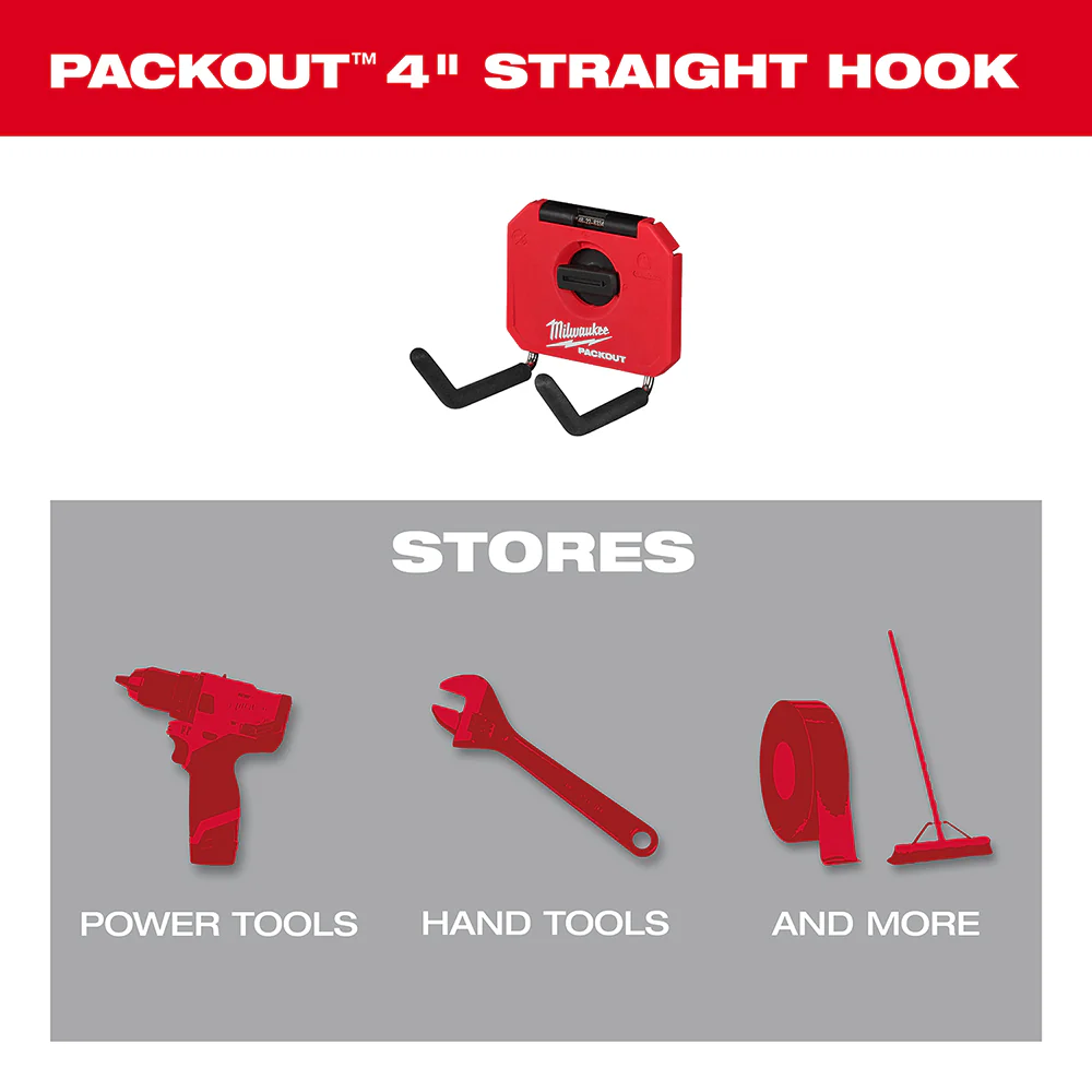 Milwaukee 48-22-8334 4 PACKOUT Reinforced Straight Hook