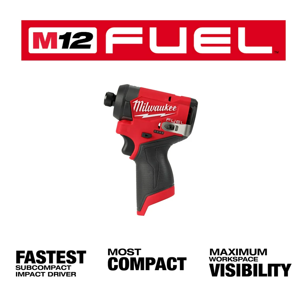 Milwaukee 3453-20 M12 FUEL 12V 1/4 Hex Cordless Impact Driver - Bare Tool