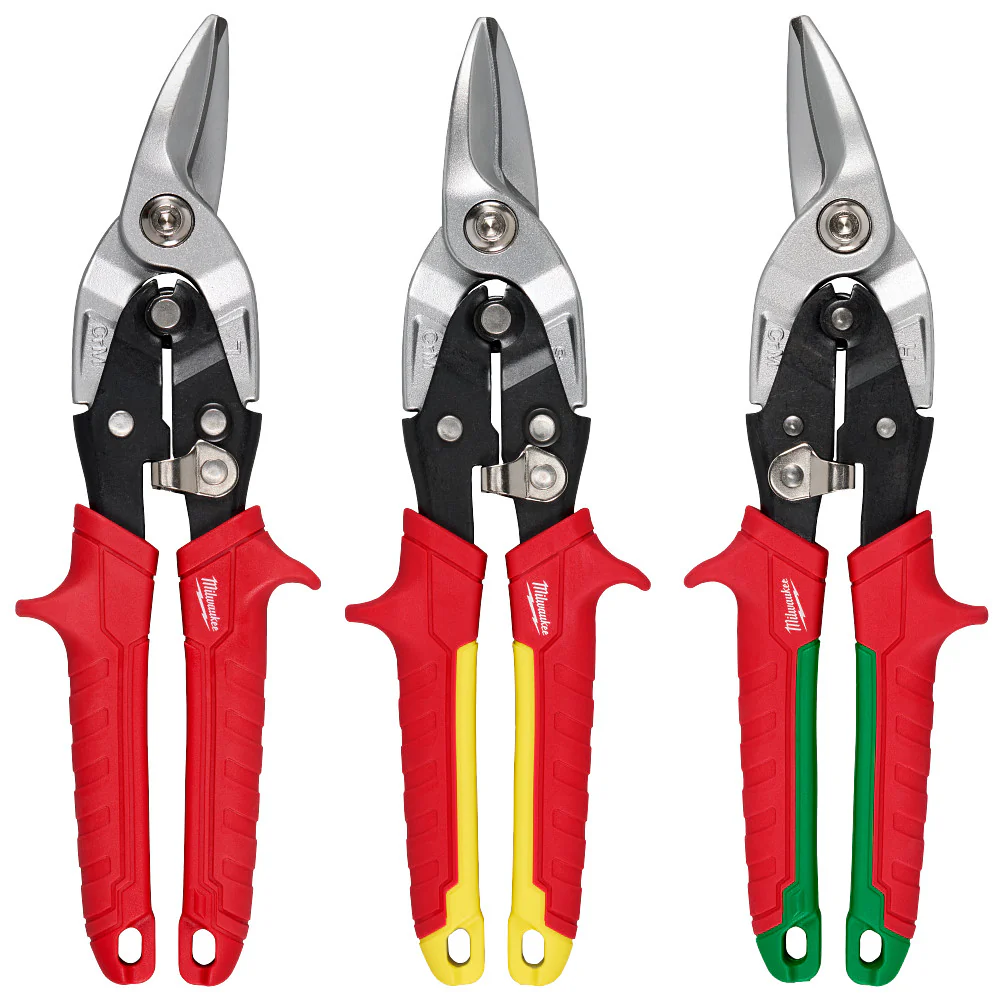Milwaukee 48-22-4563 Durable Aviation Snip Set w/ Color Coded Handles - 3 PC