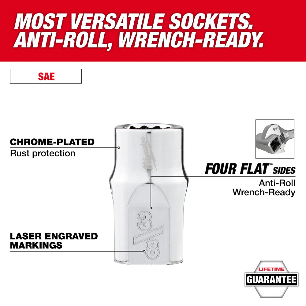 Milwaukee 48-22-9422 1/2 Drive 12-Point SAE Socket Set - 13 PC