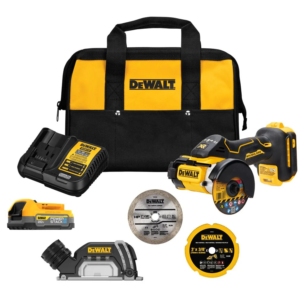 DeWALT DCS438E1 20V MAX XR 3 Brushless Compact Cut Off Tool Kit w/ Battery