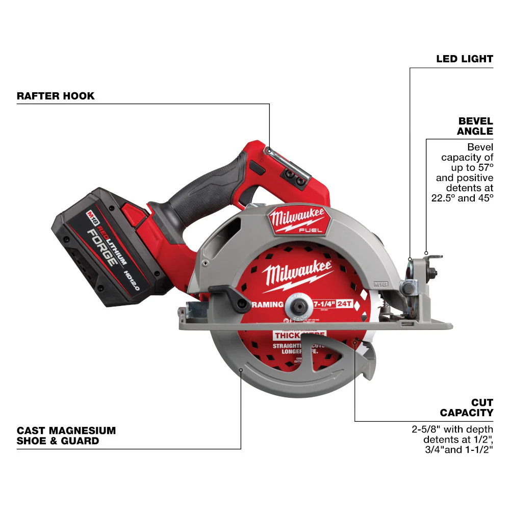 Milwaukee 2834-21HD M18 FUEL 18V 7-1/4 Cordless Lithium-Ion Circular Saw Kit