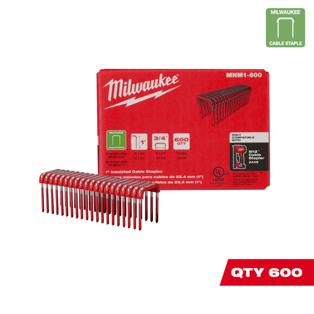 Milwaukee MNM1-600 1 Insulated Cable Staples - 600 PC