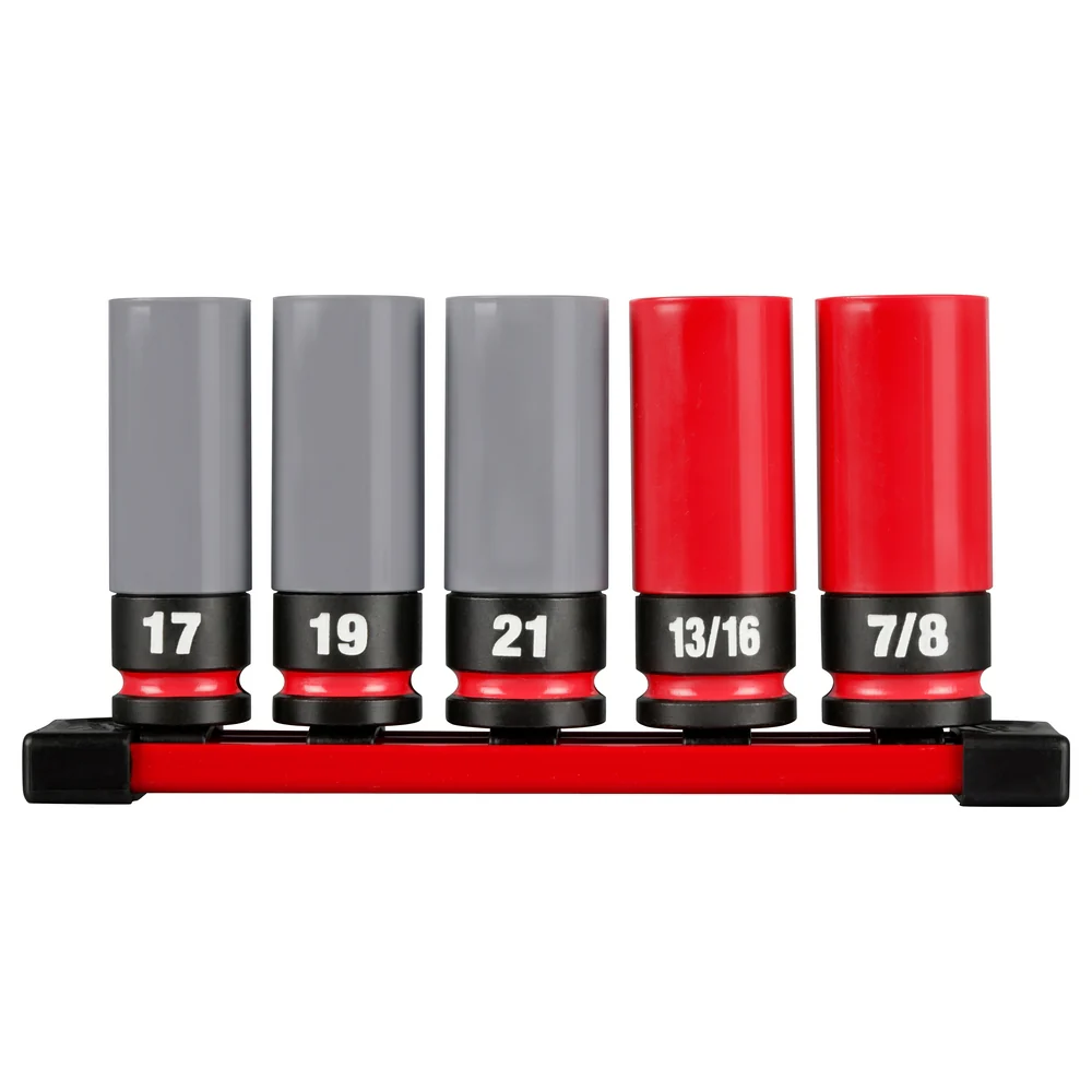Milwaukee 49-66-7831 SHOCKWAVE 1/2 SAE/Metric Lug Nut Wheel Socket Set - 5 PC