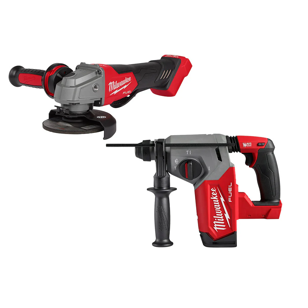 Milwaukee 2912-20 M18 FUEL 18V 1 SDS Plus Rotary Hammer w/ 4-1/2 / 5 Grinder