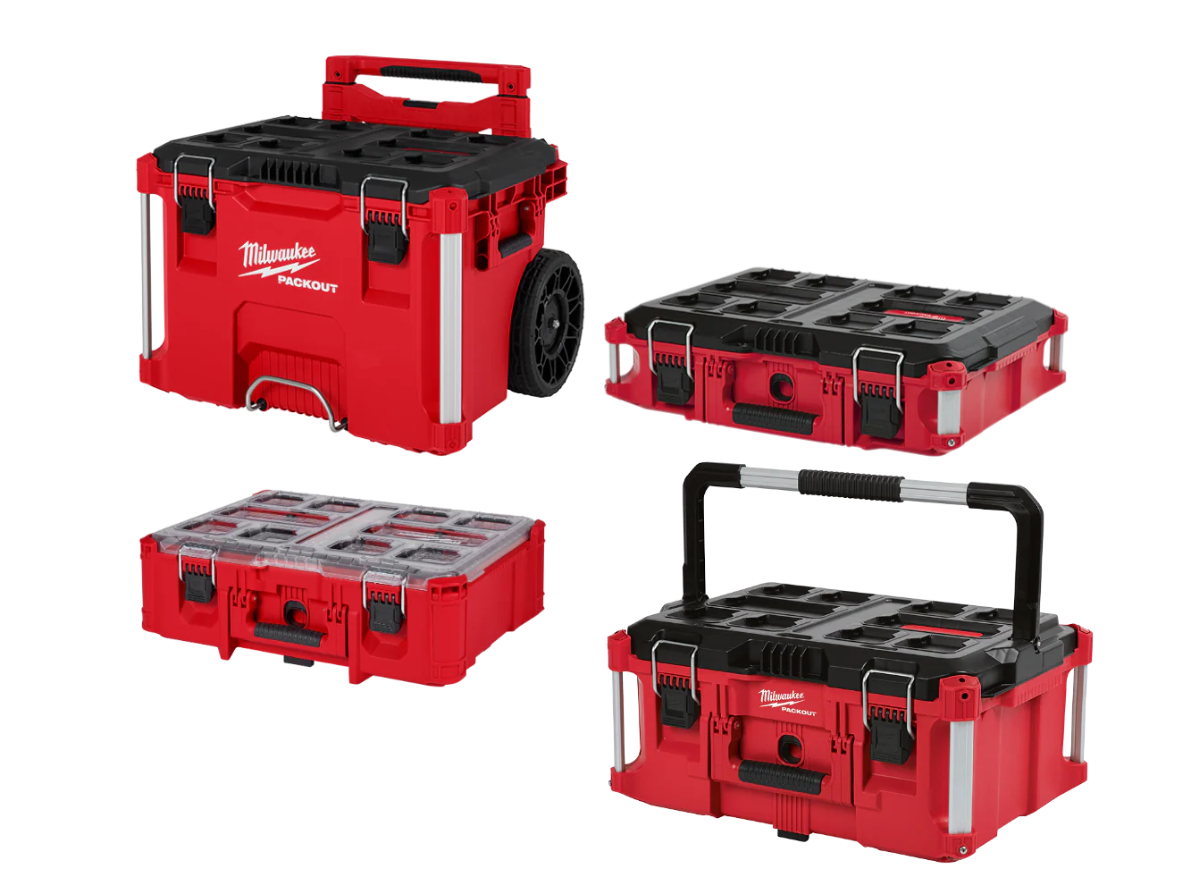 Milwaukee 48-22-84KIT3 PACKOUT 4 Piece Tool Box Bundle w/ Deep Organizer