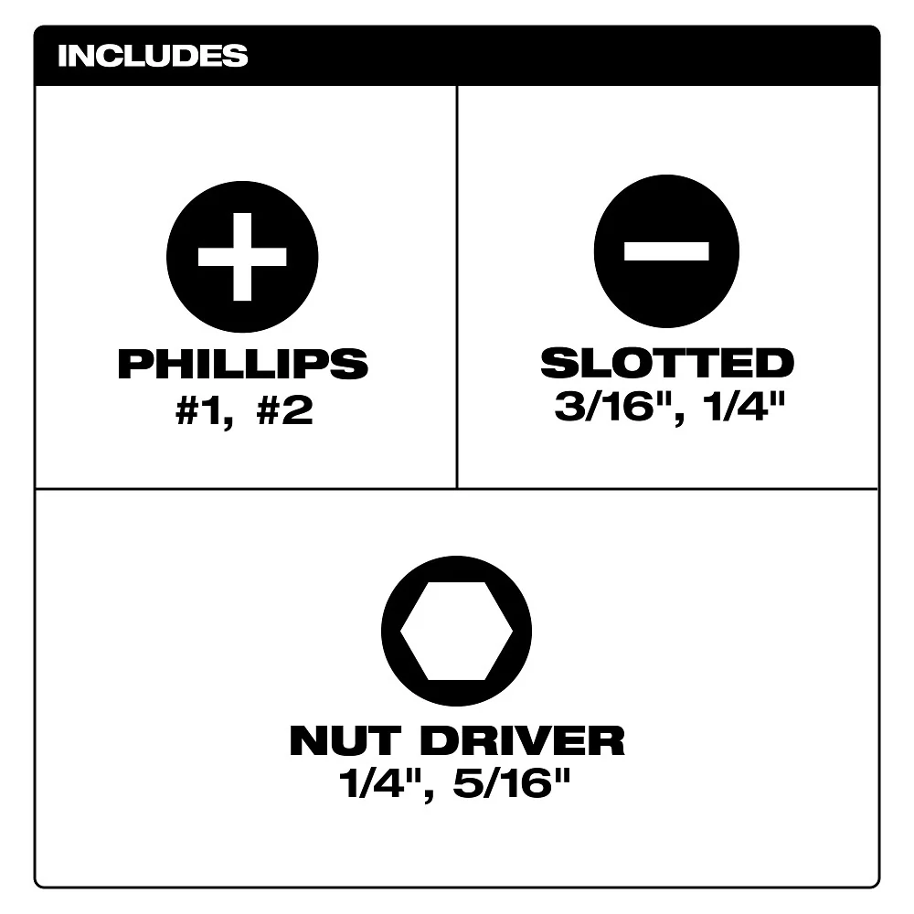 Milwaukee 48-22-2763 2pc 11-in-1 Multi-Bit Screwdriver and 6-in-1 Stubby Multi