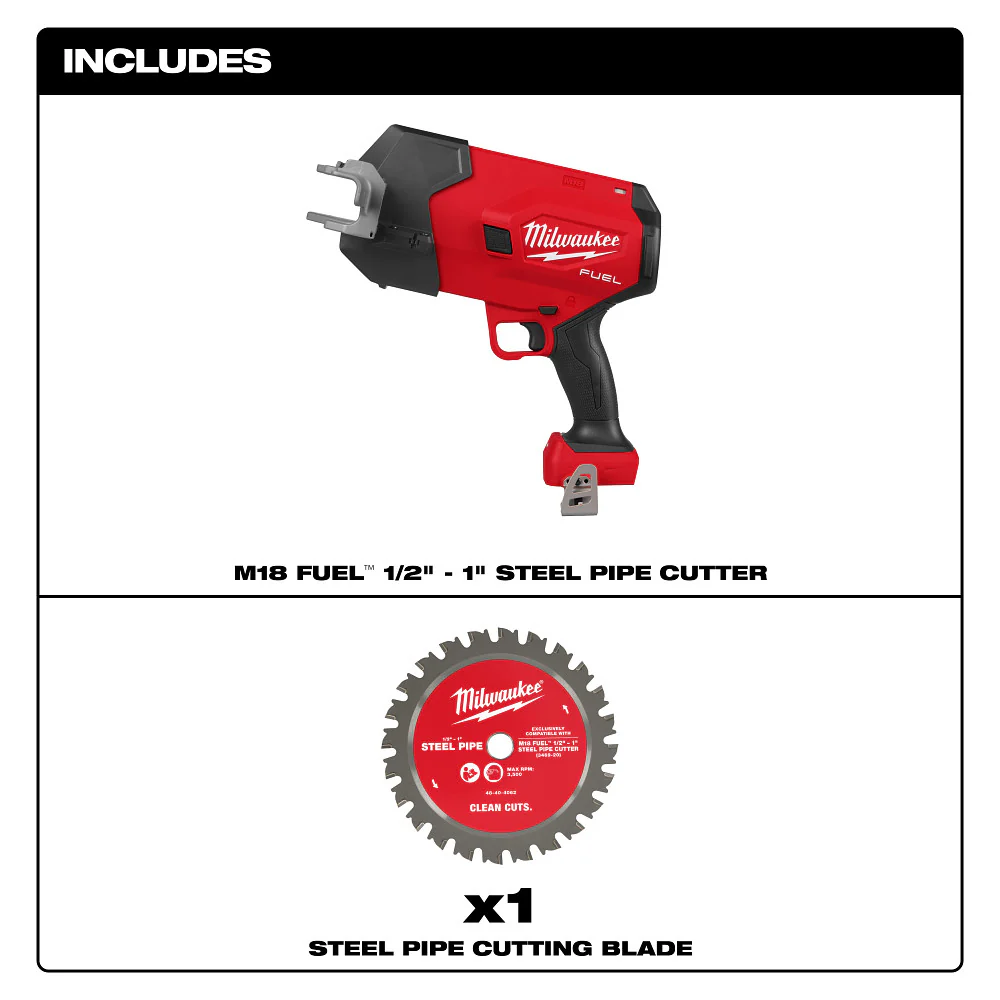 Milwaukee 3469-20 M18 FUEL 18V 1/2-1 Steel Pipe Cutter - Bare Tool