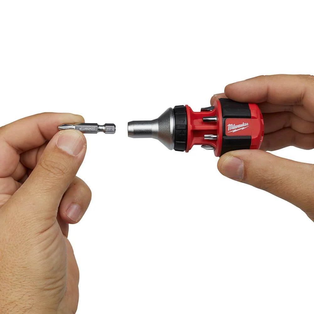 Milwaukee 48-22-2330 8-in-1 Hex Shank Compact Ratcheting Multi-Bit Driver